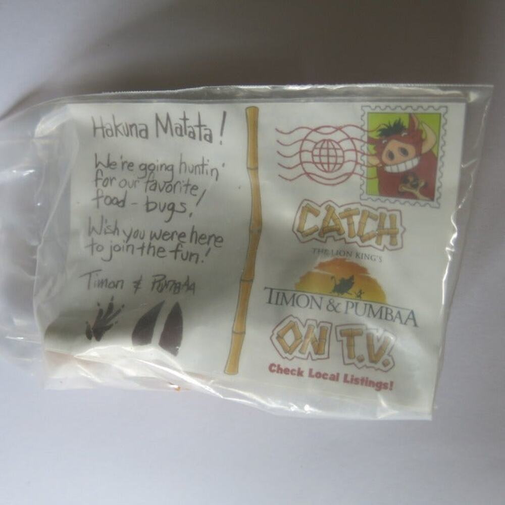 DISNEY Timon/Lion King Toy Burger King Kids Meal *NEW* Timon 3 1990s